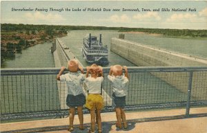 1960s Savannah Tennessee Sternwheeler Locks Pickwick Dam Teich Postcard 25-11654