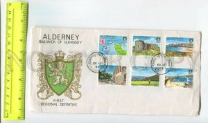 476707 1984 year FDC UK Alderney Guernsey 1st Regional Definitive Edition