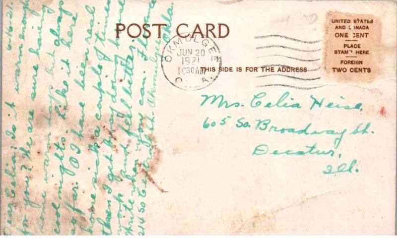 Okmulgee, Oklahoma - A view of the Country Club - in 1921