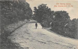 E77/ New Cumberland West Virginia Postcard 1908 The Station Curve Men 13