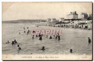 Old Postcard Saint Pair Les Bains de Mer has high Maree