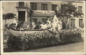 St. Petersburg FL Summer in Maine Parade Float c1920 Real Photo Postcard