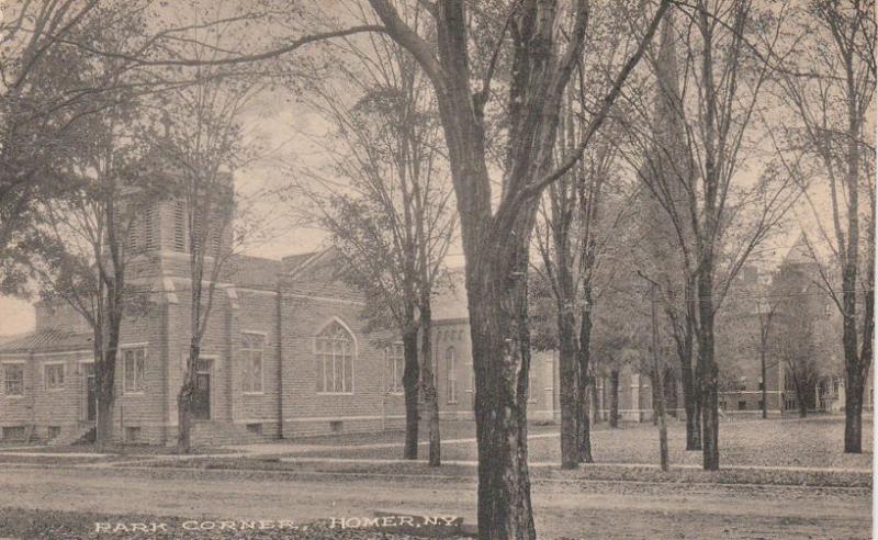 Homer NY, New York - Methodist Church at the Park Corner