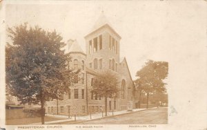 RPPC PRESBYTERIAN CHURCH MASSILLON OHIO REAL PHOTO POSTCARD (c. 1905)