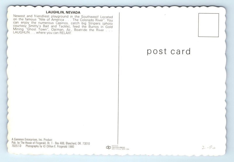 See & Do Points of Interest Laughlin NV Postcard