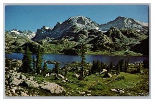 Postcard WY Fremont Peak Over Island Lake Wyoming 