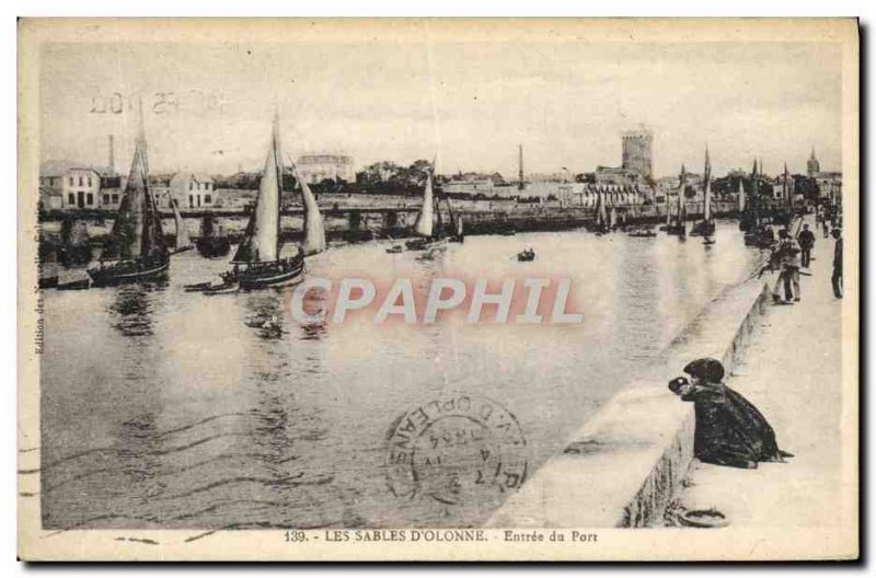 Old Postcard The D & # 39Olonne Sands Port of Entry Charter