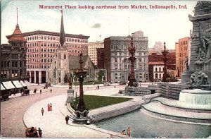 Postcard MONUMENT SCENE Indianapolis Indiana IN AI3405