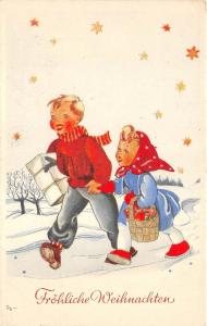 BG8419 children boy and girl weihnachten christmas greetings germany