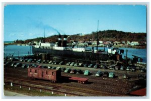 1953 Ann Arbor Boat Dock Elberta Steamer Ship Ferry Frankfort Michigan Postcard