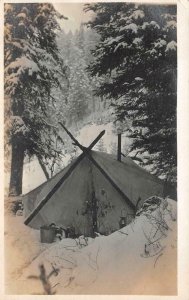 RPPC ELK HUNTERS CAMP MT. GALLATIN BOZEMAN MONTANA REAL PHOTO POSTCARD EXCH 1912