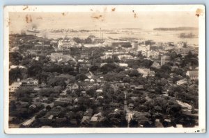 Honolulu Hawaii HI Postcard RPPC Photo Bird's Eye View Early Downtown c1930's