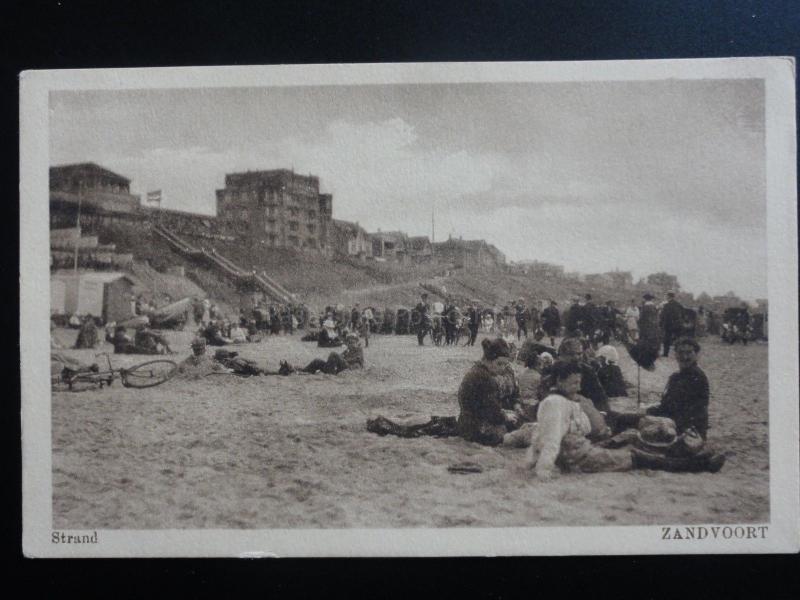 Netherlands: ZANDVOORT Strand, excellent animated beach scene - Old Postcard