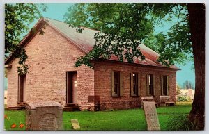 Postcard Wyandot Mission Church Street in the Old Mission Cemetery Sandusky Ohio