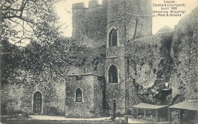 Postcard England Lewes Castle and Courtyard