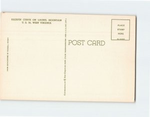 Postcard Hairpin Curve on Laurel Mountain, U. S. 50, West Virginia