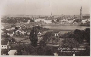Reichsbrucke Braunau Ann Inn Simbach Germany Aerial 1930s Real Photo Postcard