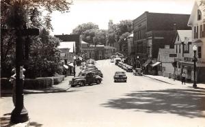 C52/ Camden Maine Me RPPC Real Photo Postcard c1950s Main Street Stores Autos