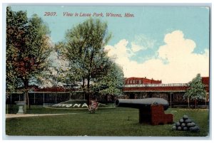 1910 View In Levee Park Cannon Balls Winona Minnesota MN Posted Vintage Postcard