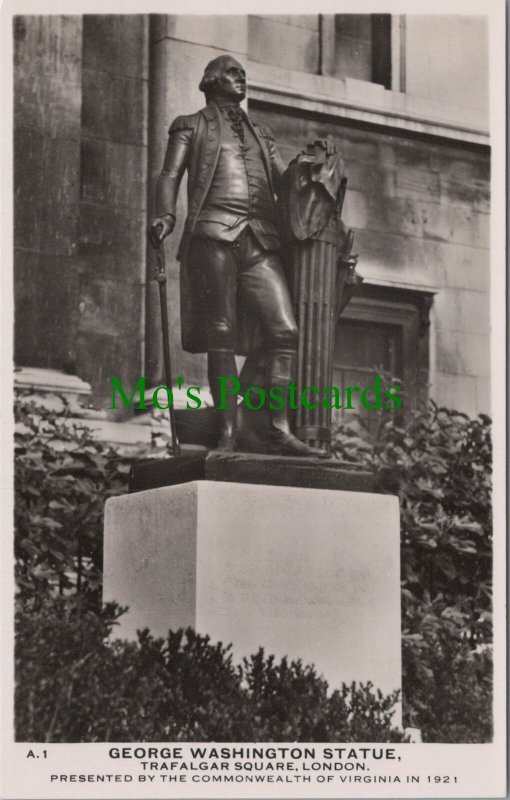 Middlesex Postcard - George Washington Statue, Trafalgar Square RS32548