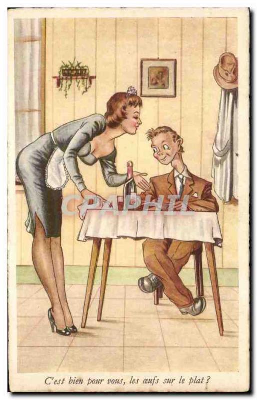 Old Postcard Fantasy Humor & C # 39est well for you fried eggs