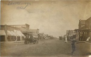 OK, Chattanooga, Oklahoma, RPPC, Street Scene, Business Section, Stores