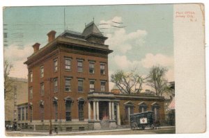 United States 1907 Used Postcard New Jersey Jersey City Post Office Mail Coach