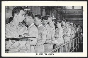 Soldiers In Line For Chow Unused c1940s