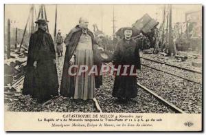 Postcard Old Train Melun Disaster Rapid n2 Marseille buffers the Train Statio...