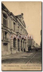 Old Postcard Bank Caisse d & # 39Epargne and Rue Montesquieu Libourne