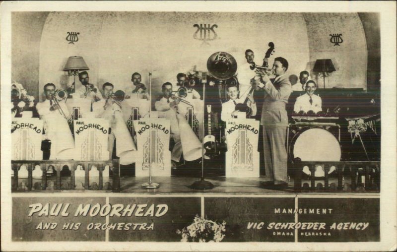 Paul Moorhead Orchestra Real Photo Postcard CLARION IA Wilsonian Pavilion