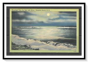 New Hampshire, Hampton Beach - Moonlight Tints The Surf With Silver - [NH-107]