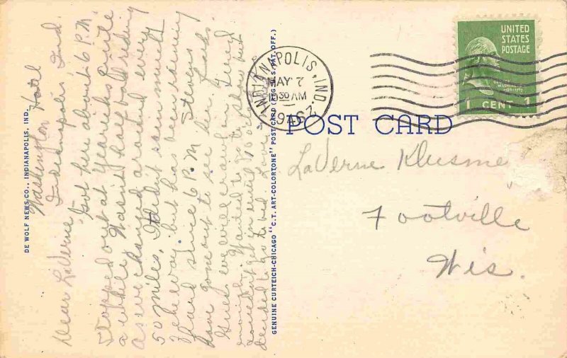 Perry Bush Baseball Stadium Entrance Indianapolis Indiana 1946 linen postcard
