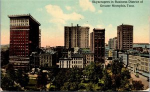 Postcard TN Memphis Skyscrapers in Business District Greater Memphis 1912 S78