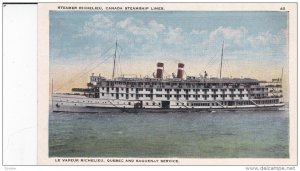 Steamer Richelieu , Canada Steamship Lines , Saguenay Service