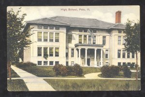 POLO ILLINOIS HIGH SCHOOL BUILDING VINTAGE POSTCARD PORTER CHICAGO ILL. 1909