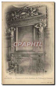 Old Postcard Alencon Fireplace Room of hearings of the Tribunal de Commerce