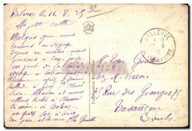 Old Postcard The Parc de Saint Cloud La Grande Cascade