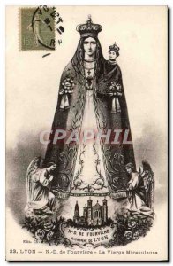 Old Postcard Lyon ND Fourviere The Miraculous Virgin