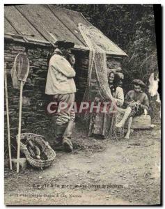 Old Postcard Life has a sea hut fishermen