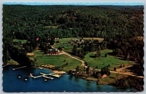 Postcard Huntsville Ontario c1960s Aerial View Camp Tawingo Lake Vernon