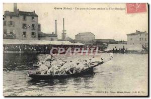 Old Postcard Givors A pass jousting for the nautical celebrations