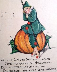 Halloween Postcard Fantasy Tucks Sprites Fairies Goblins Schmucker Tuck Ser. 100