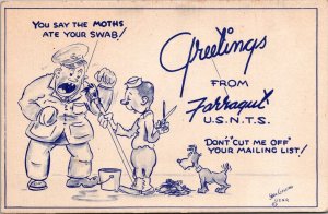 Comic, Greetings From Farragut U.S. Naval Training School Vintage Postcard T55