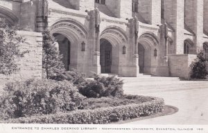 Illinois Evanston Entrance To Charles Deering Library Northwestern University...