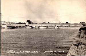RPPC View of Ontonagon River Bridge, Ontonagon MI Vintage Postcard K80