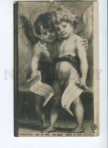 3011955 Two NUDE Boys Winged ANGELS vintage PC