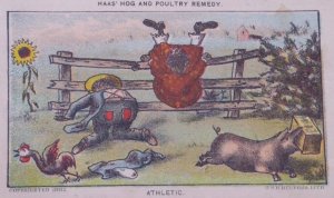 1882 Haas Hog & Poultry Remedy Quack Medicine Athletic Indianapolis Trade Card