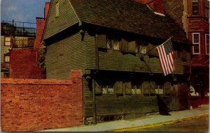 Vtg 1950s The Paul Revere House Boston Massachusetts MA Chrome Postcard