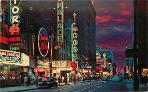 1950s Canada Montreal St Catherine Night Marquee Hayward Postcard 22-11313